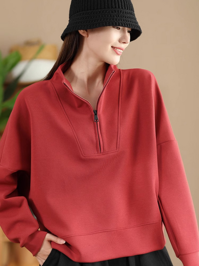 Women's Trendy & Modern Half Open Collar Sweater