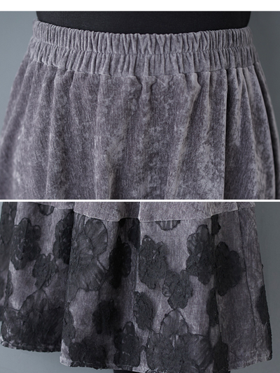 Women's Cozy & Cool  Mid Length Splicing Skirt