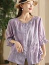 Women's Elegance and Charm Embroidered Lace Sleeve Tops