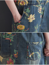 Women's Summer Printed Loose Mid-Length Overalls Dungarees
