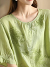 Women's Elegance and Charm Embroidered Lace Sleeve Tops