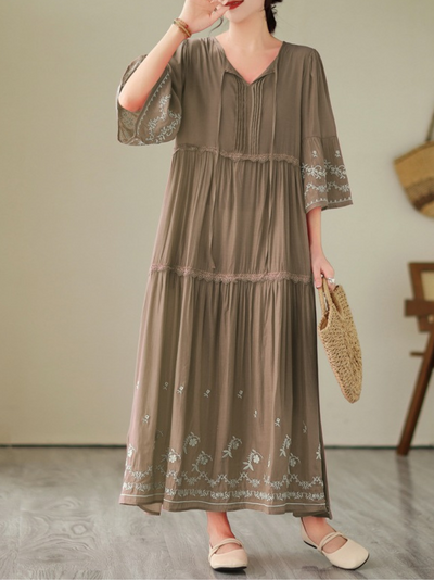 Women's Khaki A-Line Dress