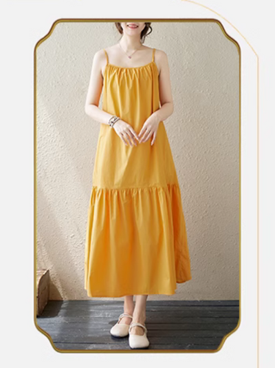 Women's Casual Summer Vibes Loose Solid Color A-Line Dress