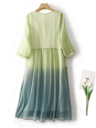 Women's  Party Wear Soft & Charm Gradient Fairy Smock Dress