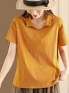 Women's Comfortable and Stylish Solid Color Loose Jersey T-shirt Tops