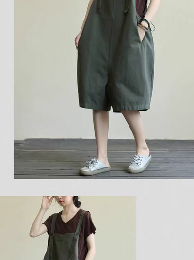 Women's Loose Casual Cool Wide Leg  Bib's Overalls Dungarees