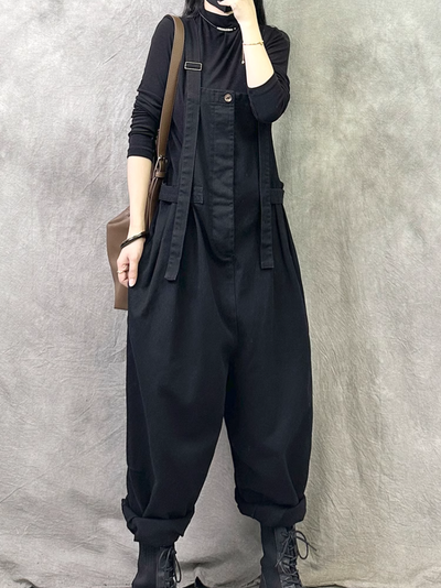 Women's Black Dungaree