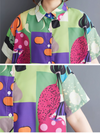 Women's Stylish Colorful Side Pockets Printed A-Line Dress