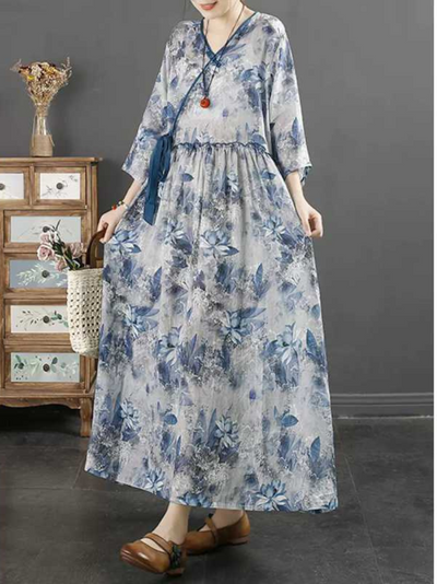 Women's Special Occasions Retro Print Mid-length A-Line Dress