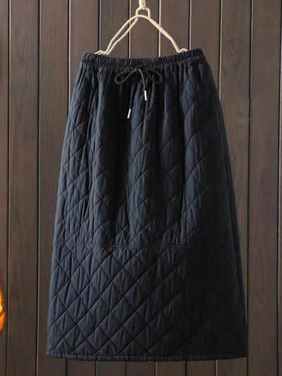 Women's Cozy and Stylish Winter Elastic Waist Quilted Skirt