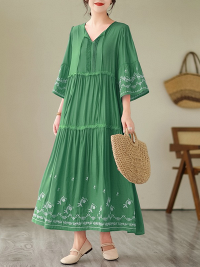 Women's Green A-Line Dress