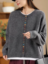 Women's Crew Neck Cardigan