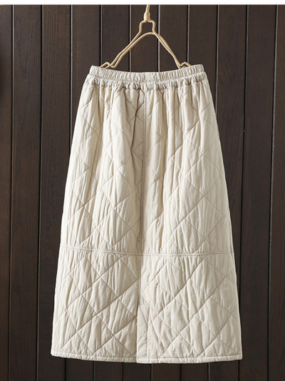 Women's Cozy and Stylish Winter Elastic Waist Quilted Skirt