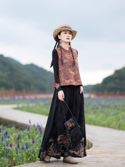 Women's Elegant Plants and Flowers Pattern Jacket