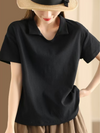 Women's Comfortable and Stylish Solid Color Loose Jersey T-shirt Tops